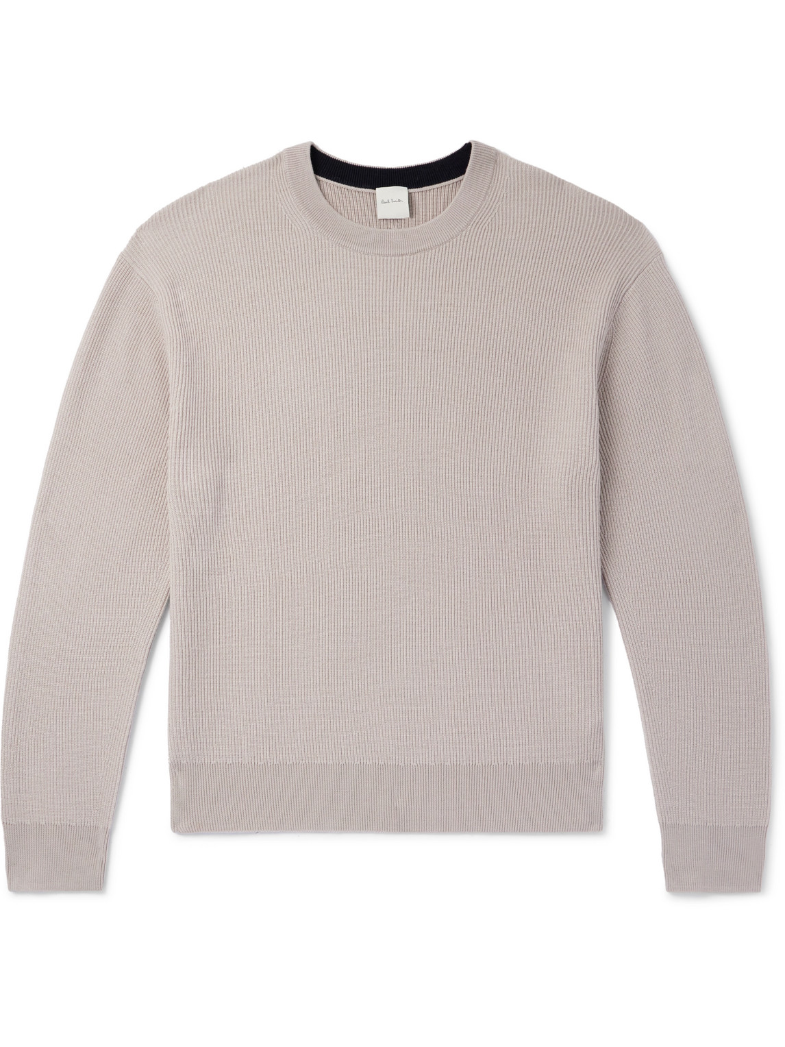 Paul Smith Ribbed Merino Wool Sweater In Neutrals