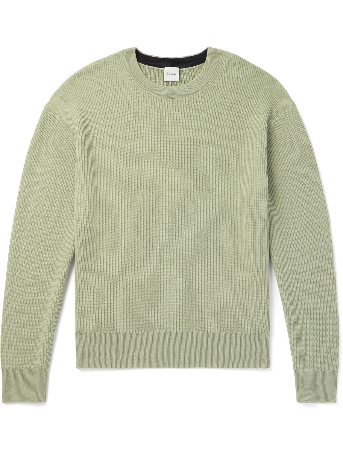 Paul Smith Ribbed Merino Wool Sweater In Green