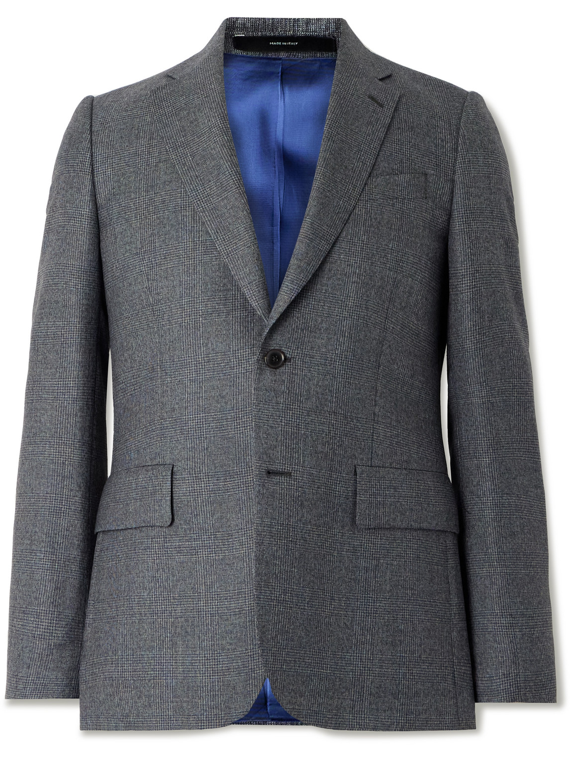 Paul Smith Prince Of Wales Checked Wool Blazer In Gray