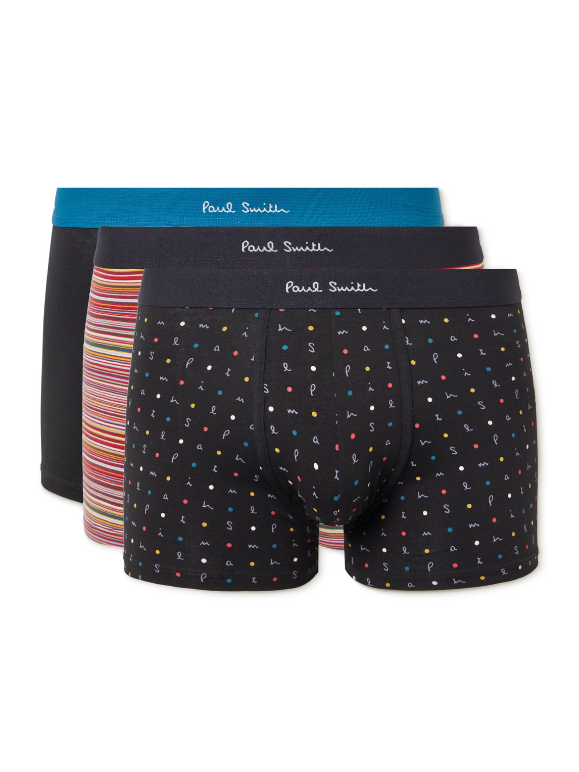 Paul Smith Three-pack Stretch Organic Cotton Boxer Briefs In Multi