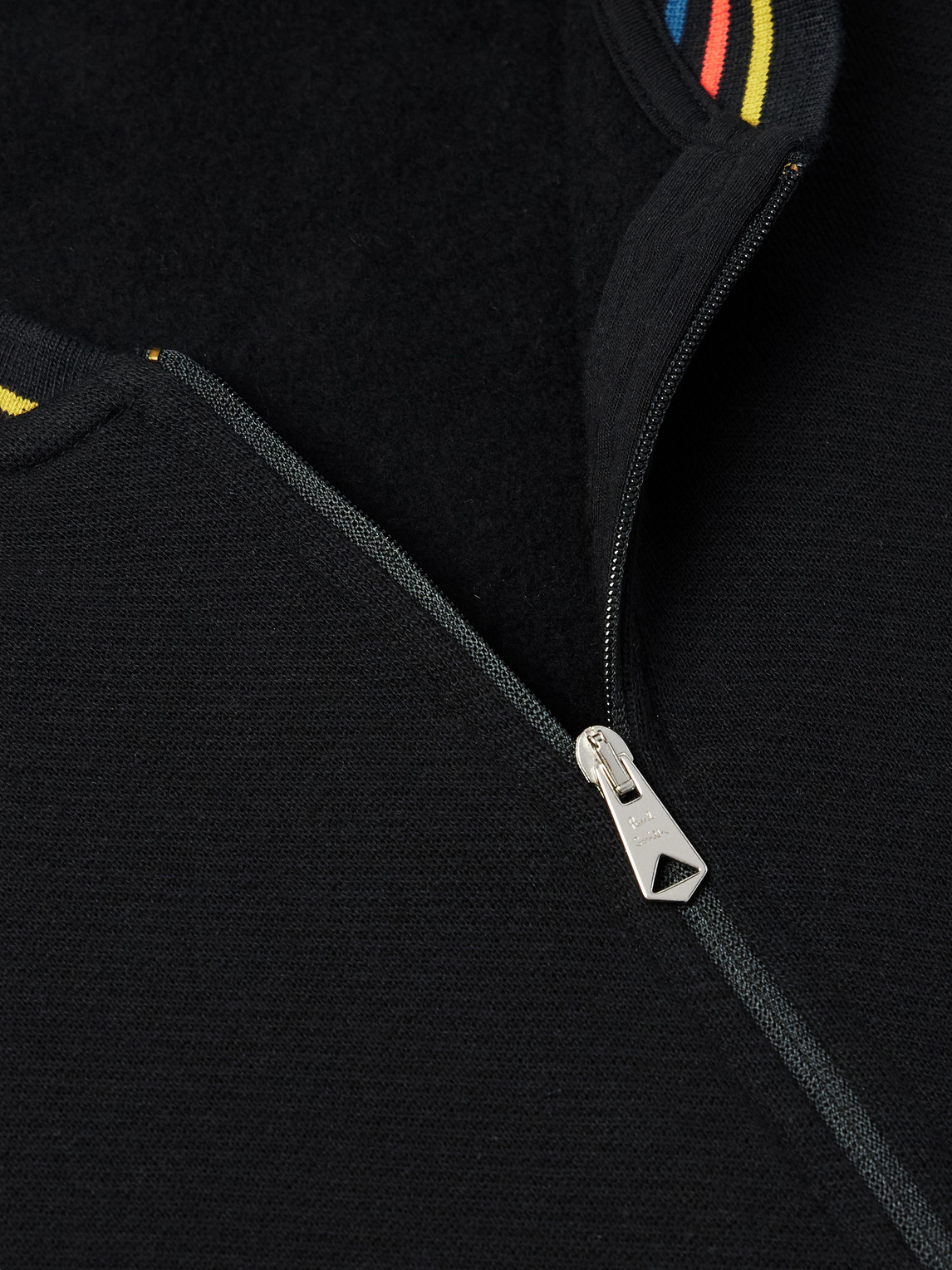 PAUL SMITH STRIPED COTTON-JERSEY ZIP-UP SWEATSHIRT