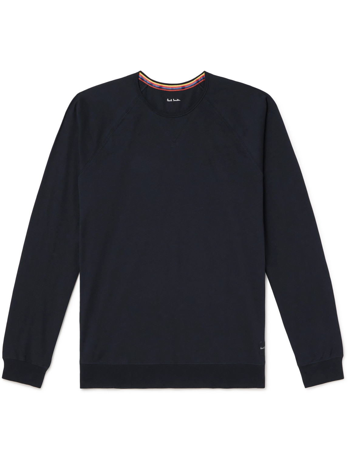 Paul Smith Logo-appliquéd Cotton-jersey Pyjama Top In Black