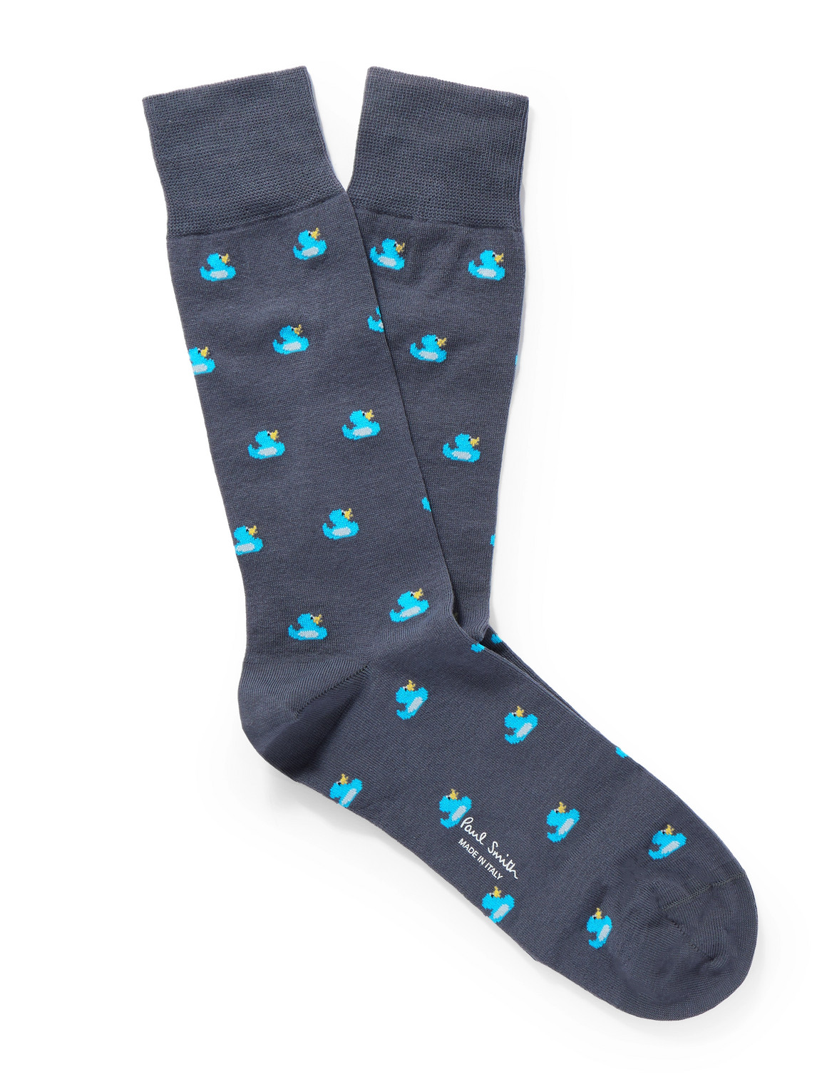 Paul Smith Jacquard-knit Cotton-blend Socks In Blue