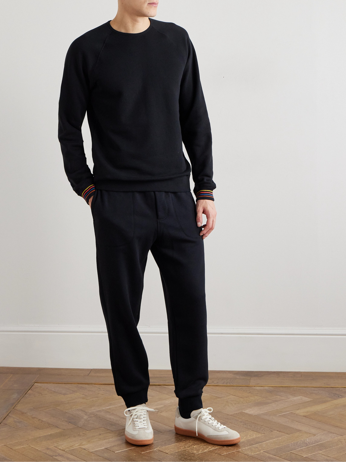 PAUL SMITH STRIPED COTTON-JERSEY SWEATSHIRT