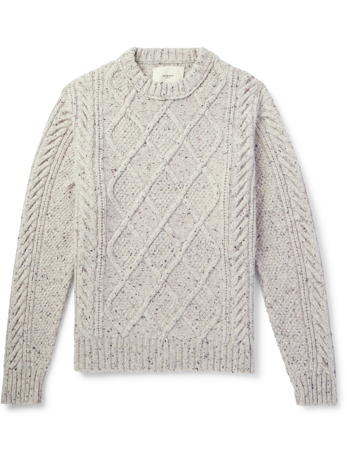 Purdey Cable-knit Cashmere Jumper In Grey