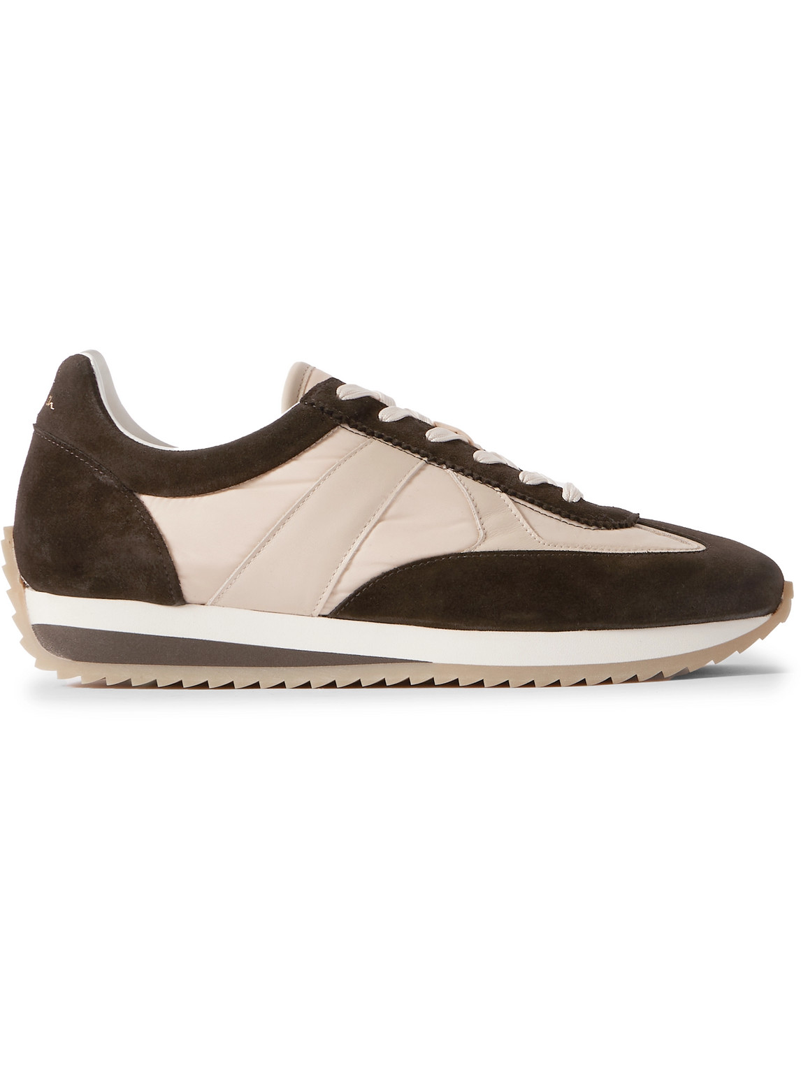 Vignola Shell and Leather-Trimmed Suede Sneakers