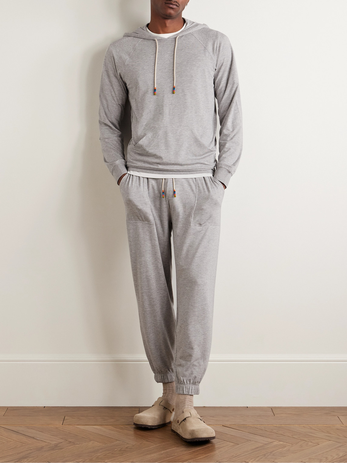 Shop Paul Smith Harry Modal-blend Jersey Hoodie In Gray