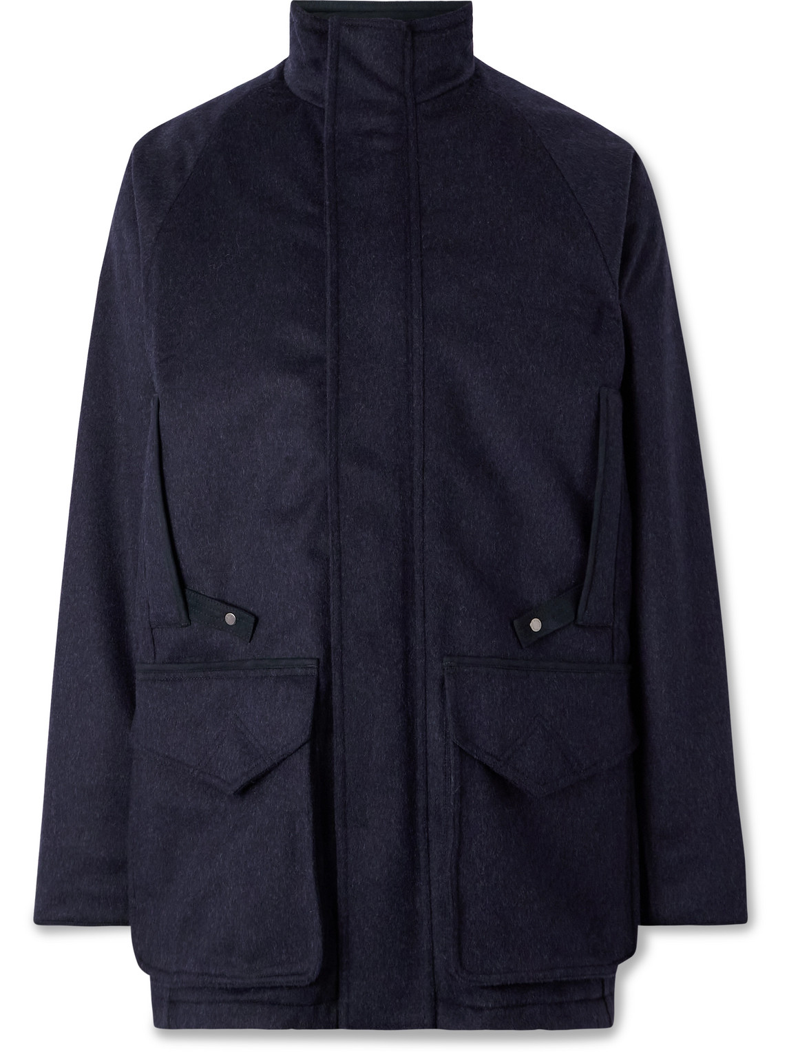 Purdey Wool And Alpaca-blend Field Coat In Blue