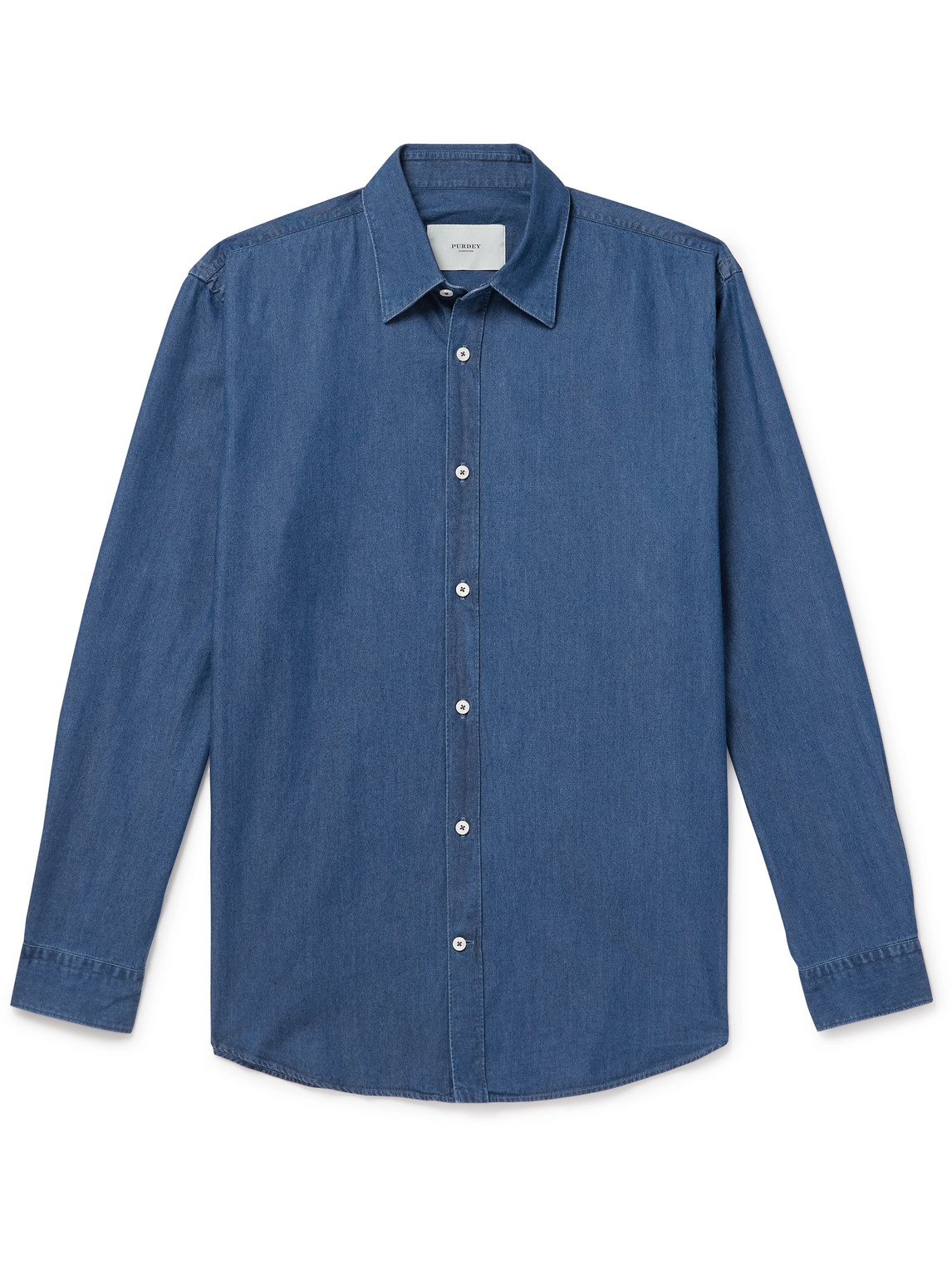 Purdey Cotton-chambray Shirt In Blue