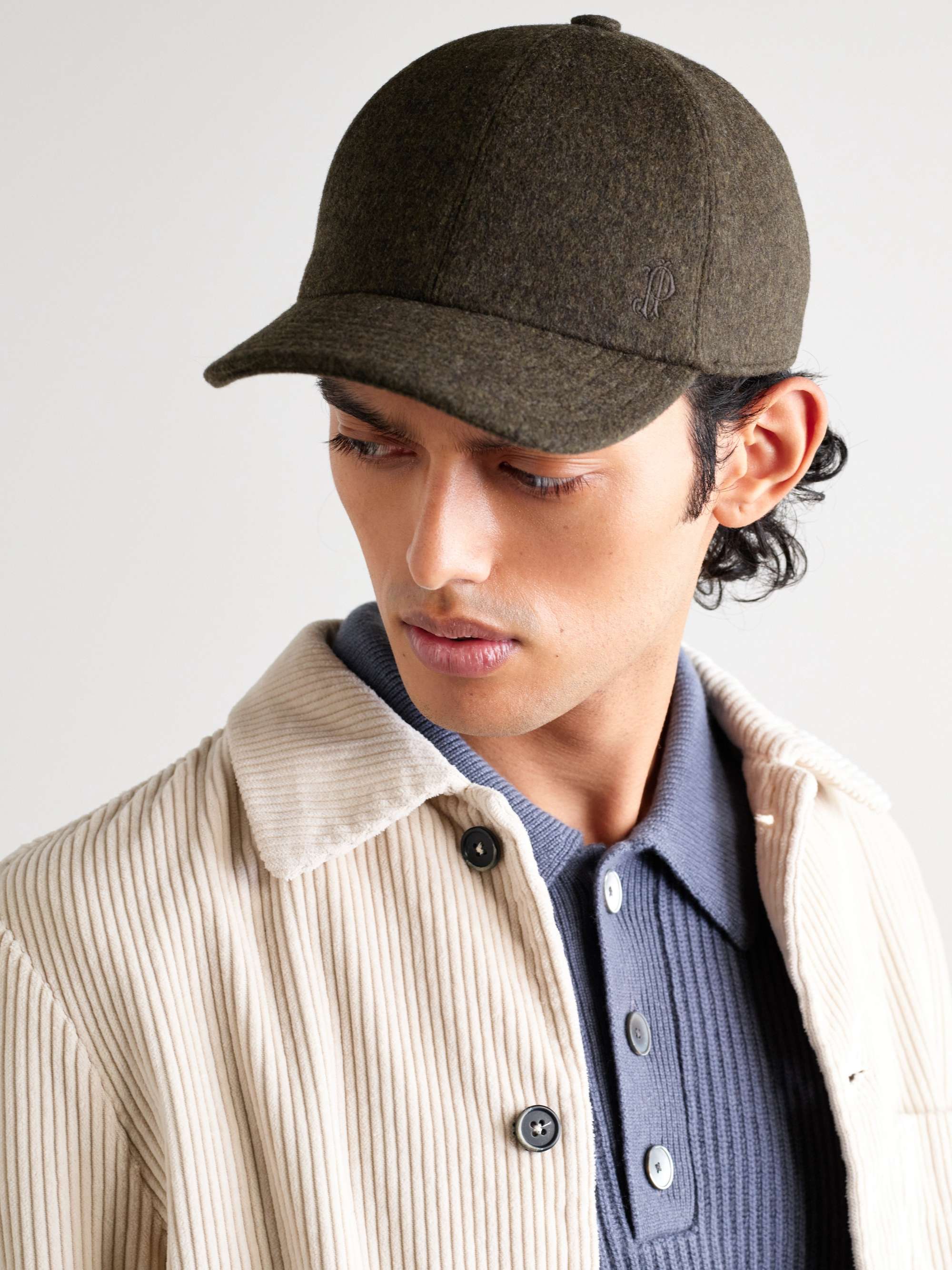 RRL コットンコーデュロイ ベースボールキャップ ロゴアップリケ