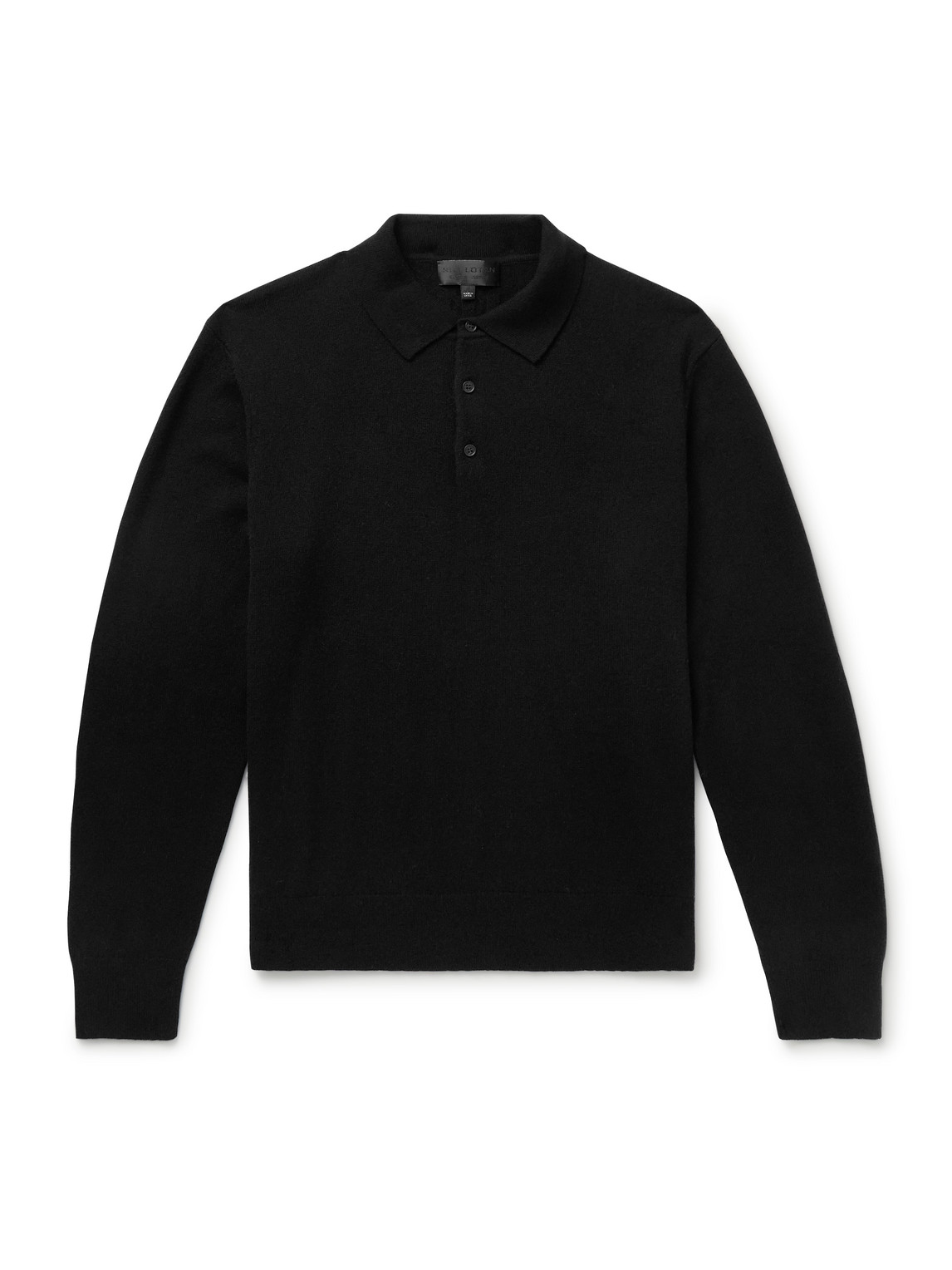 Nili Lotan Jovan Cashmere Polo Shirt In Black