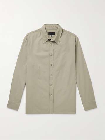 Nordstrom Nili Lotan Alfie Print Silk Shirt Black/Ivory