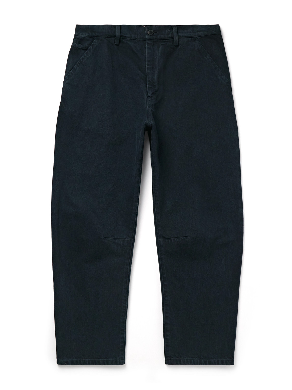 Nili Lotan Emir Straight-leg Cotton-blend Twill Trousers In Blue