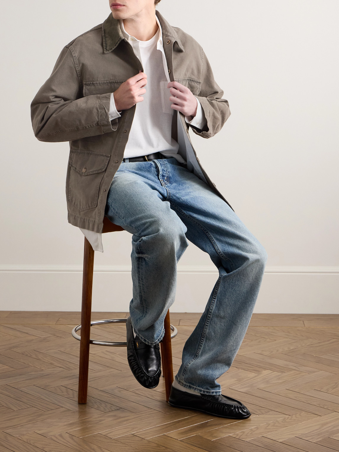 Nili Lotan Harold Brushed Cotton-canvas Overshirt In Brown