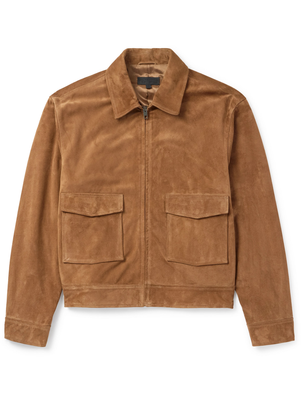 Nili Lotan Majorca Suede Trucker Jacket In Brown