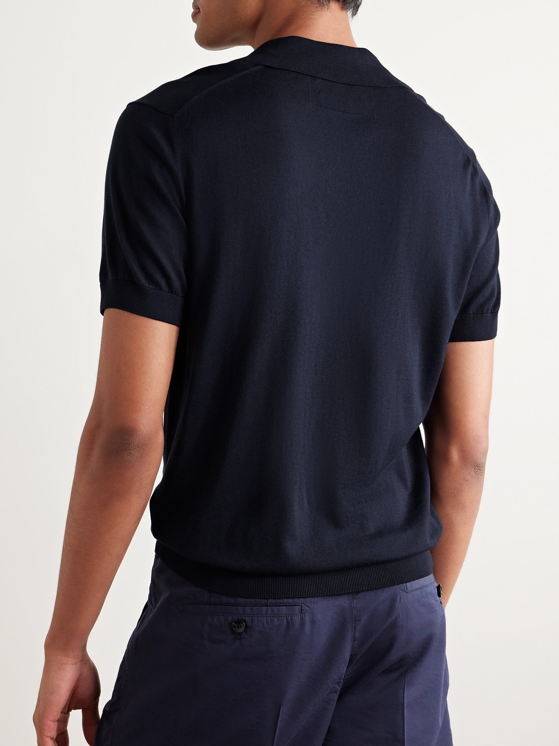 DUNHILL SLIM-FIT COTTON AND MULBERRY SILK-BLEND POLO SHIRT