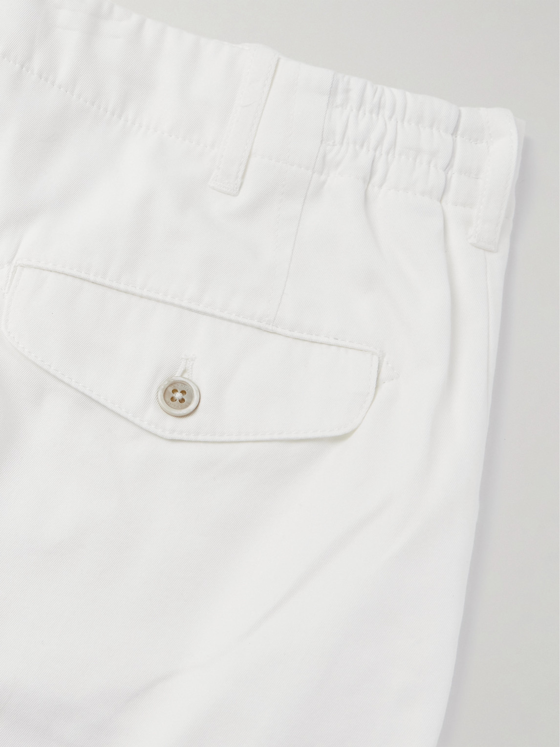 Shop Dunhill Straight-leg Cotton-twill Chino Shorts In White