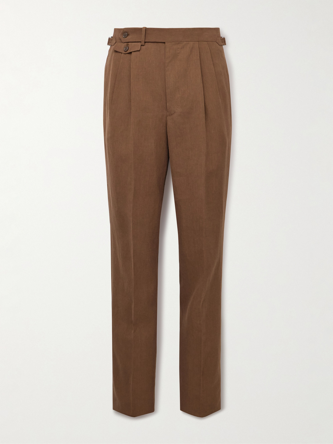 dunhill Straight-Leg Pleated Linen Suit Trousers - Men