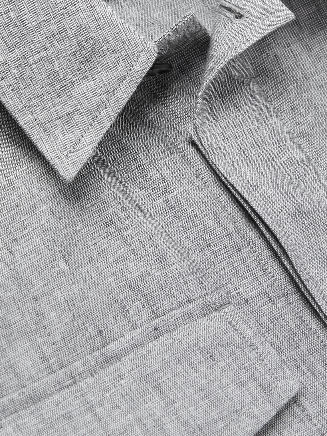 Shop Dunhill Linen Field Jacket In Gray