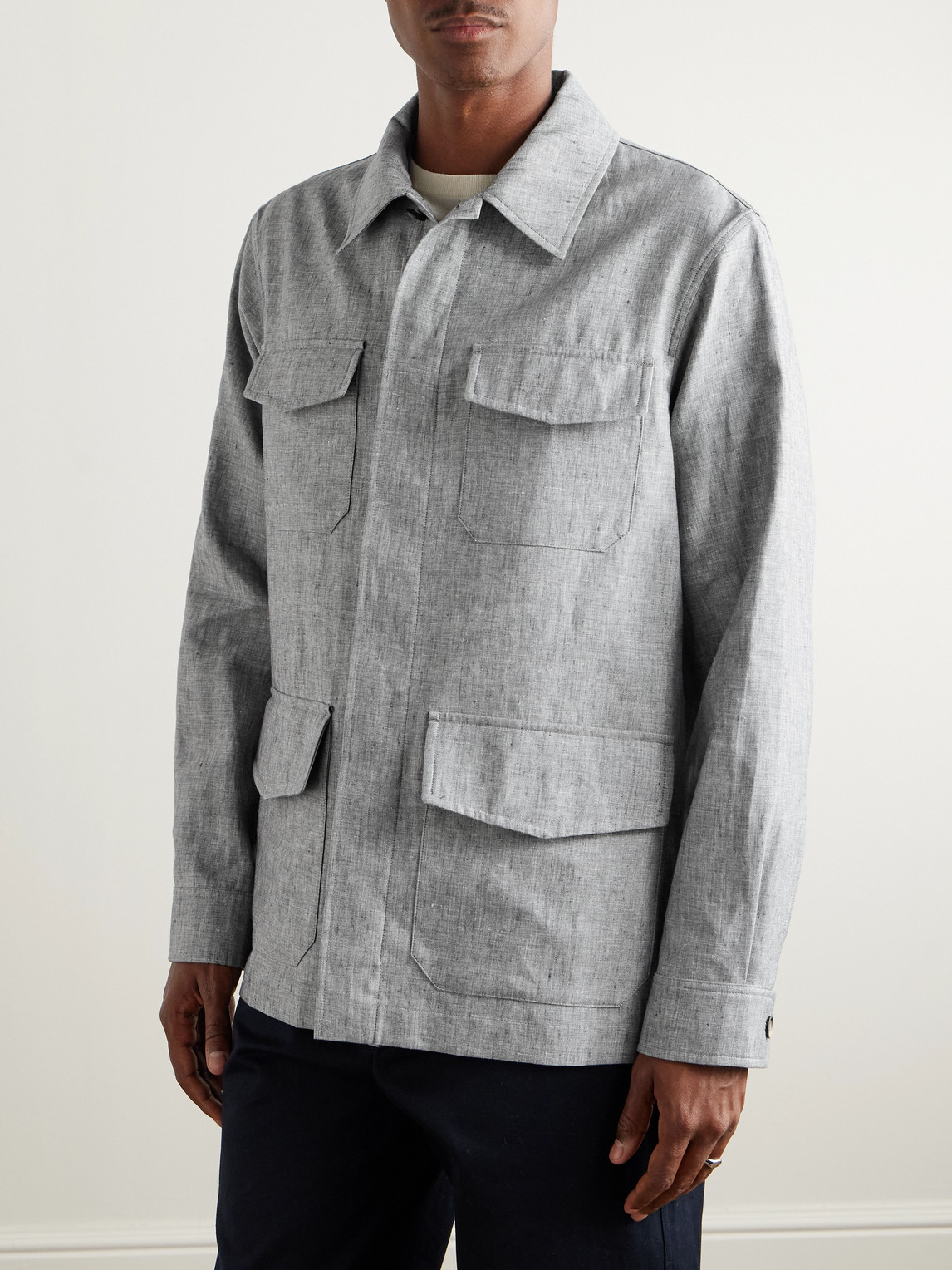 DUNHILL LINEN FIELD JACKET 