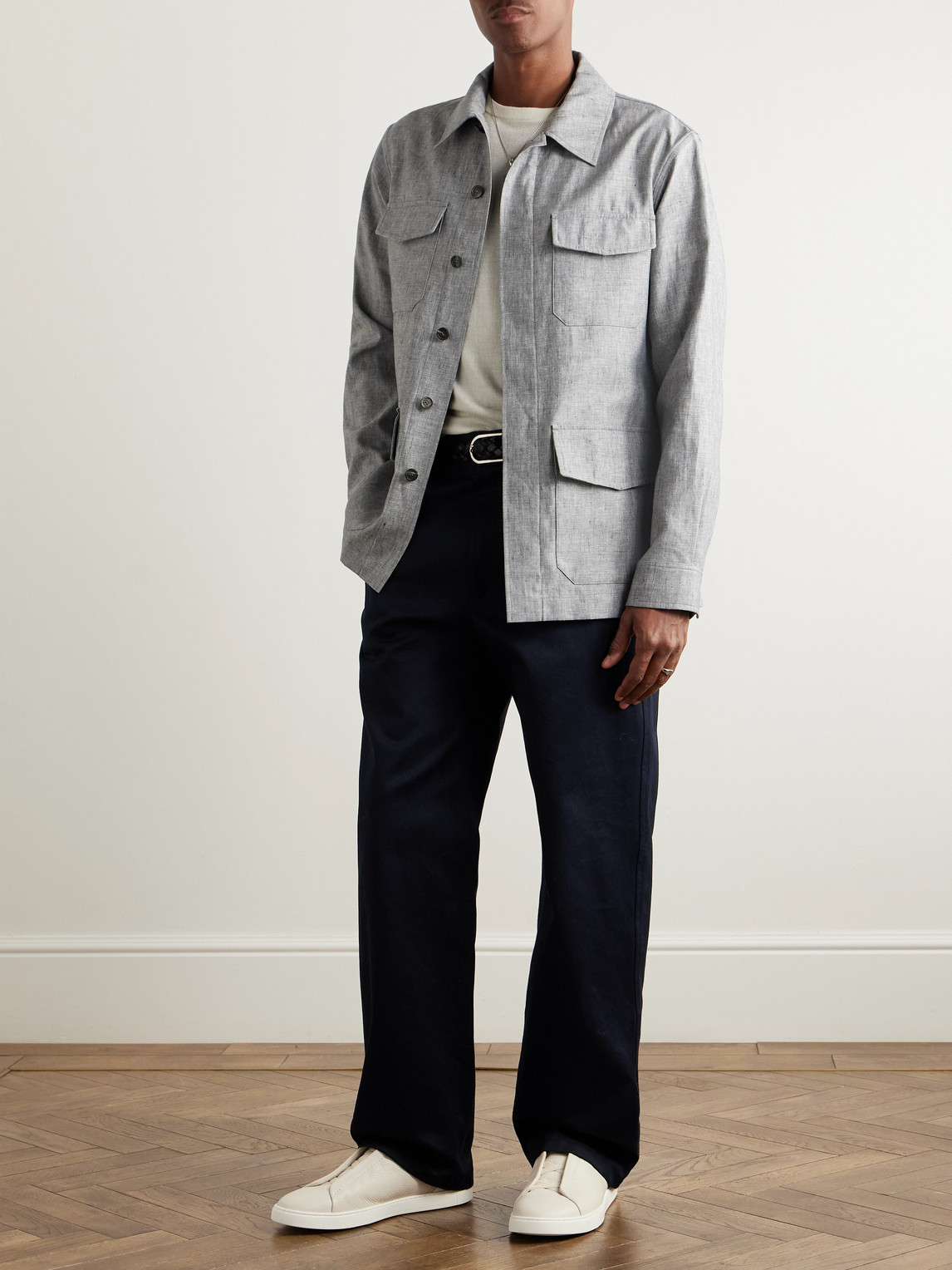 DUNHILL LINEN FIELD JACKET 