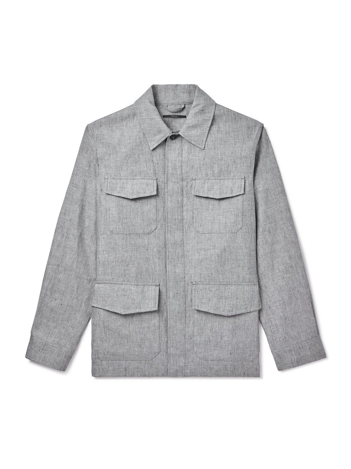 Dunhill Linen Field Jacket In Gray
