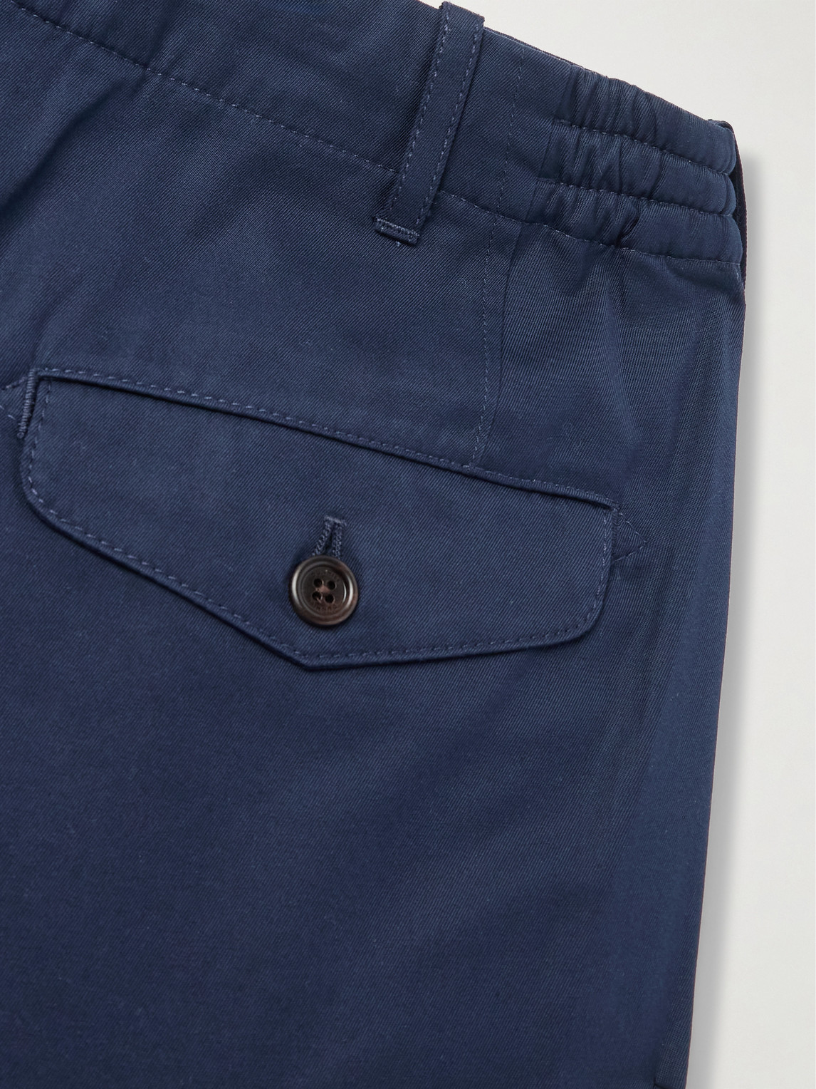 Shop Dunhill Straight-leg Cotton-twill Chino Shorts In Blue