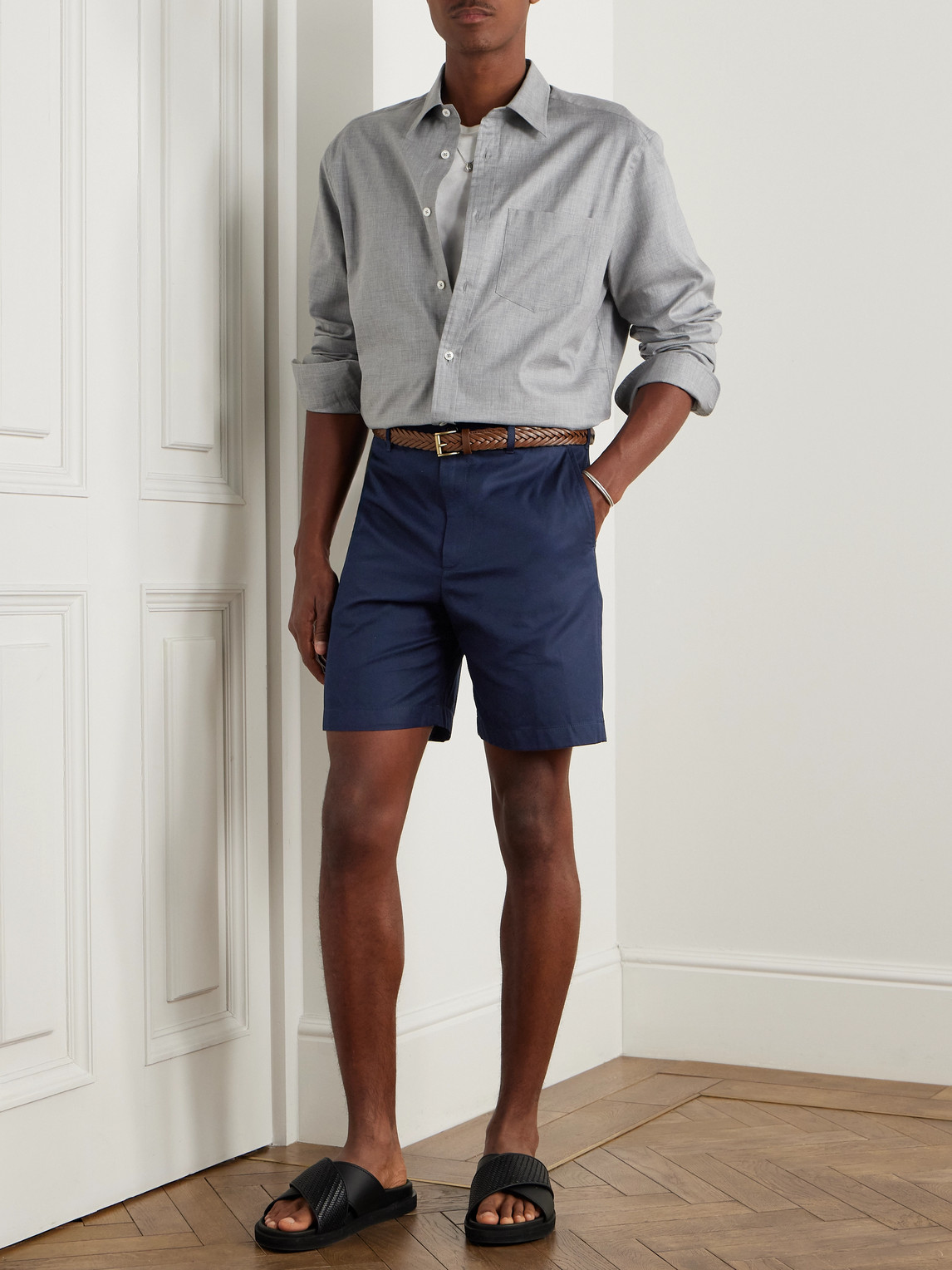 DUNHILL STRAIGHT-LEG COTTON-TWILL CHINO SHORTS