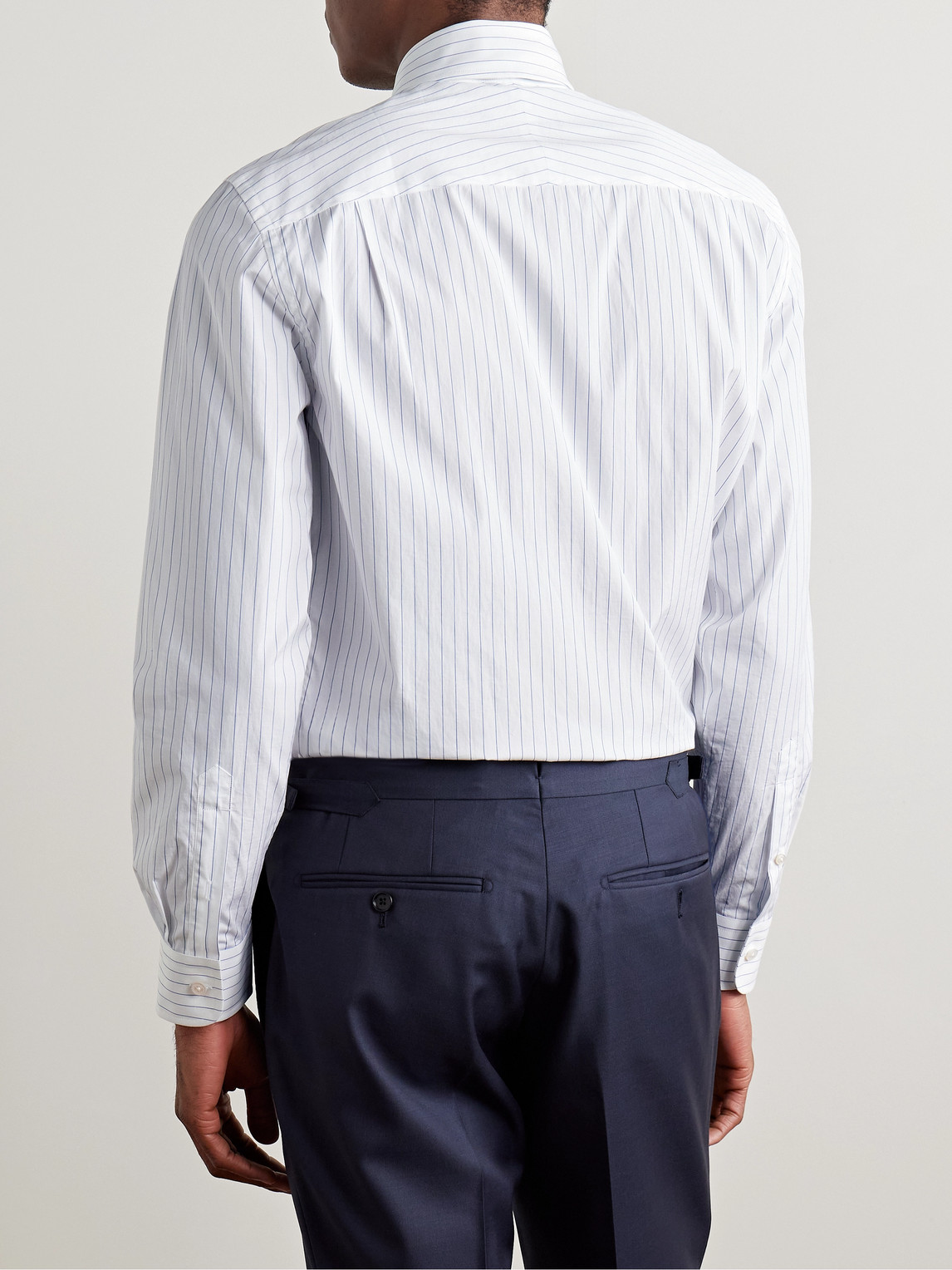 DUNHILL STRIPED COTTON-POPLIN SHIRT 