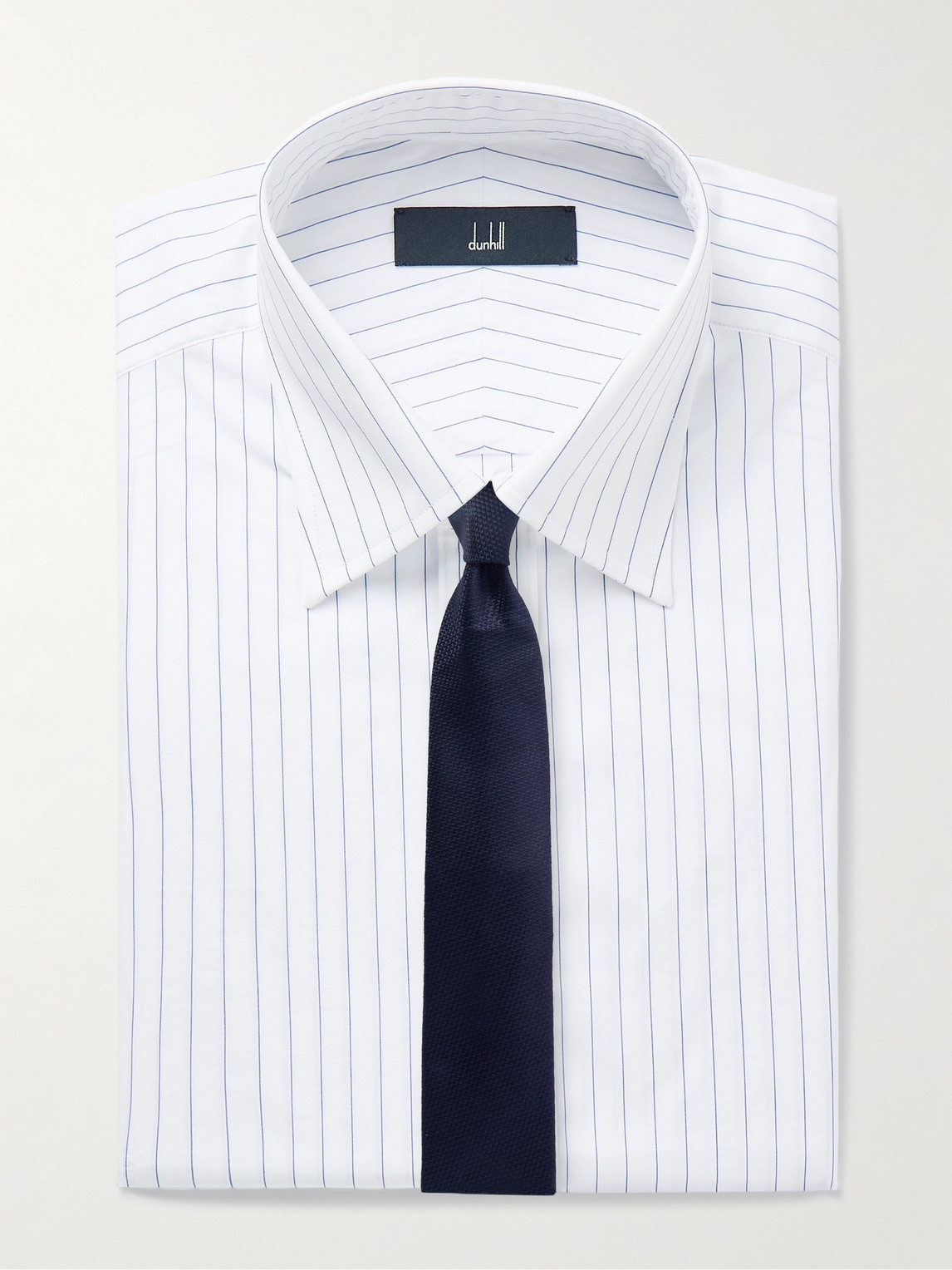 DUNHILL STRIPED COTTON-POPLIN SHIRT 
