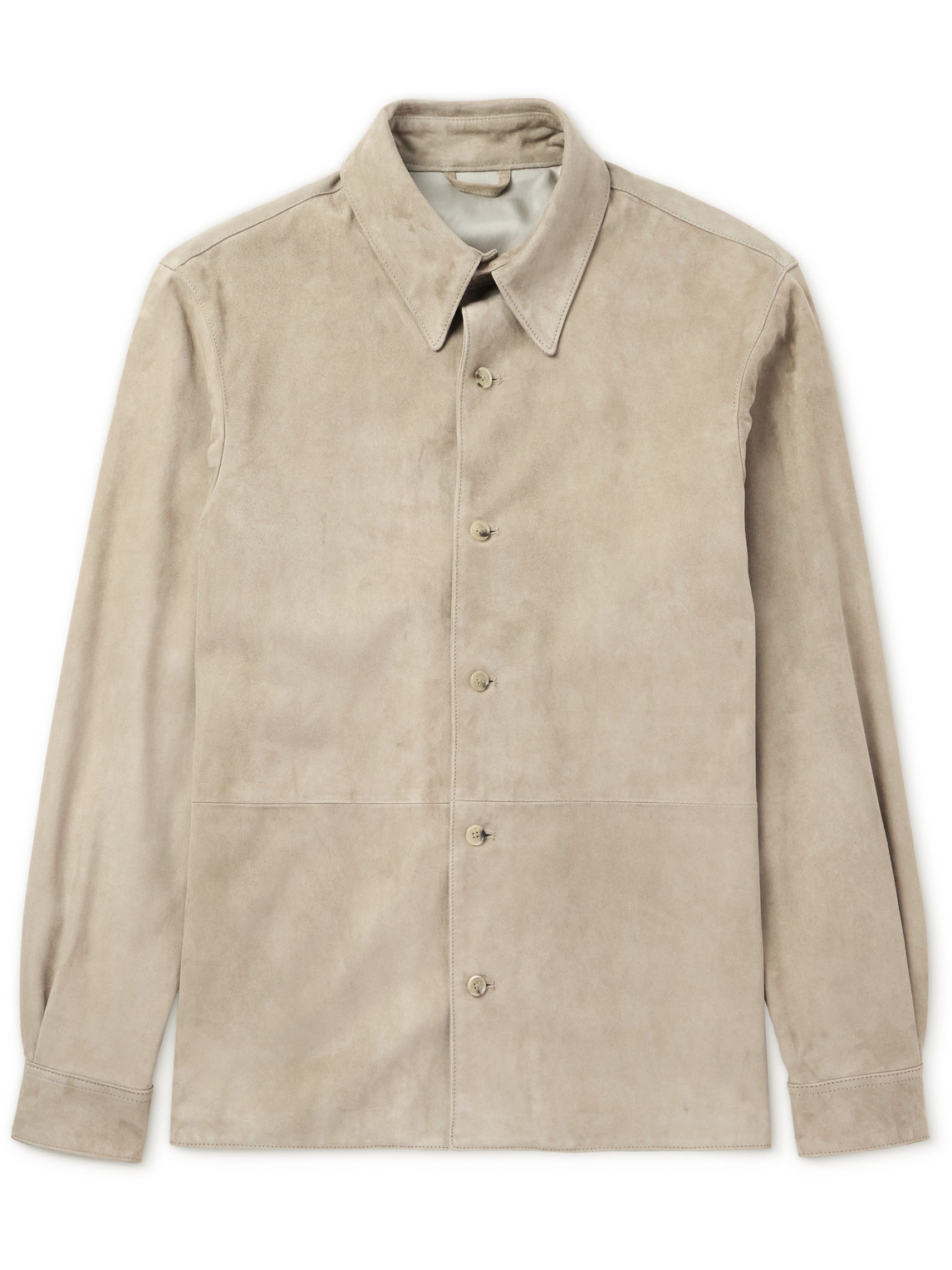 Saman Amel Suede Shirt Jacket In Neutrals