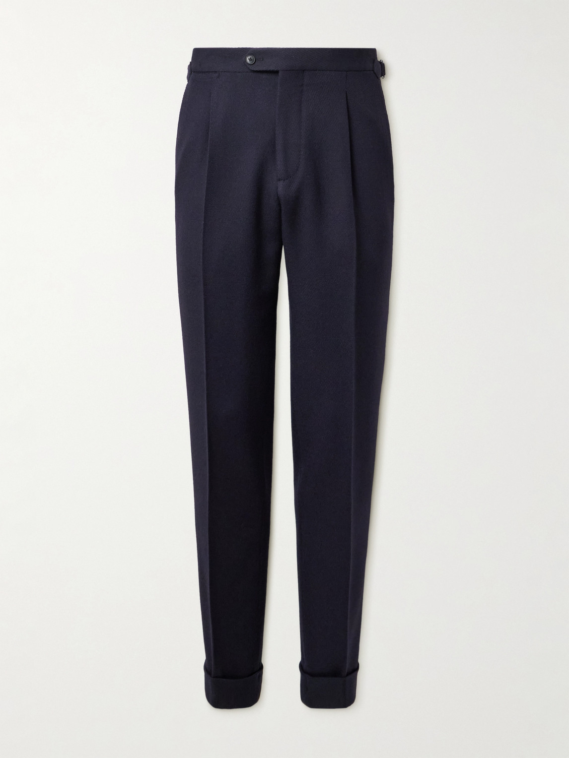 Saman Amel Straight-leg Pleated Wool Suit Trousers In Blue