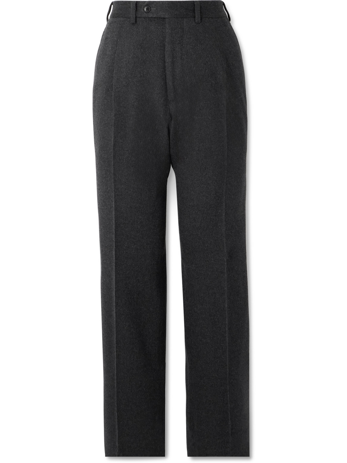 Tapered Pleated Camel Hair Suit Trousers