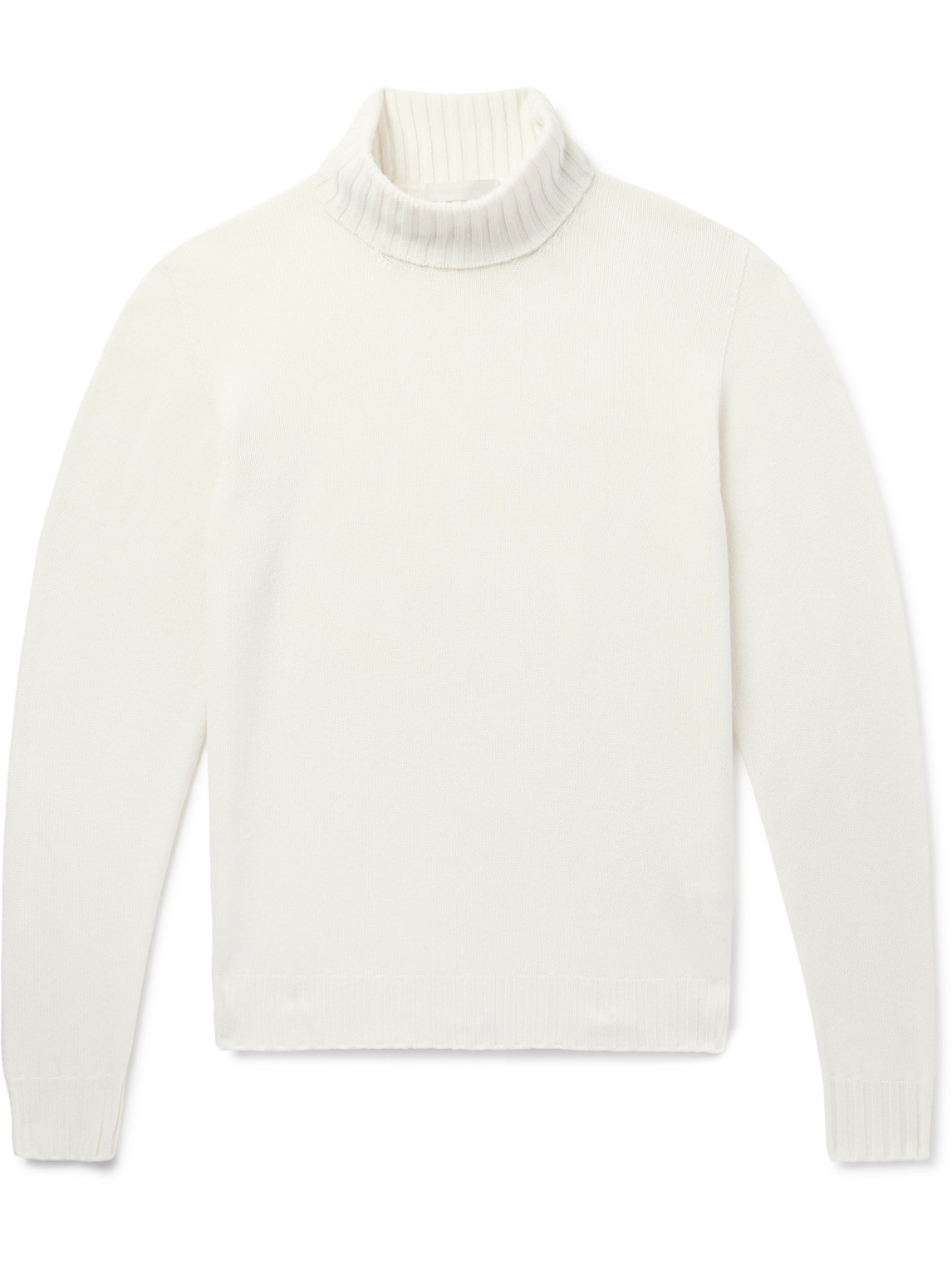 Saman Amel Hagen Ribbed Cashmere Rollneck Jumper In White
