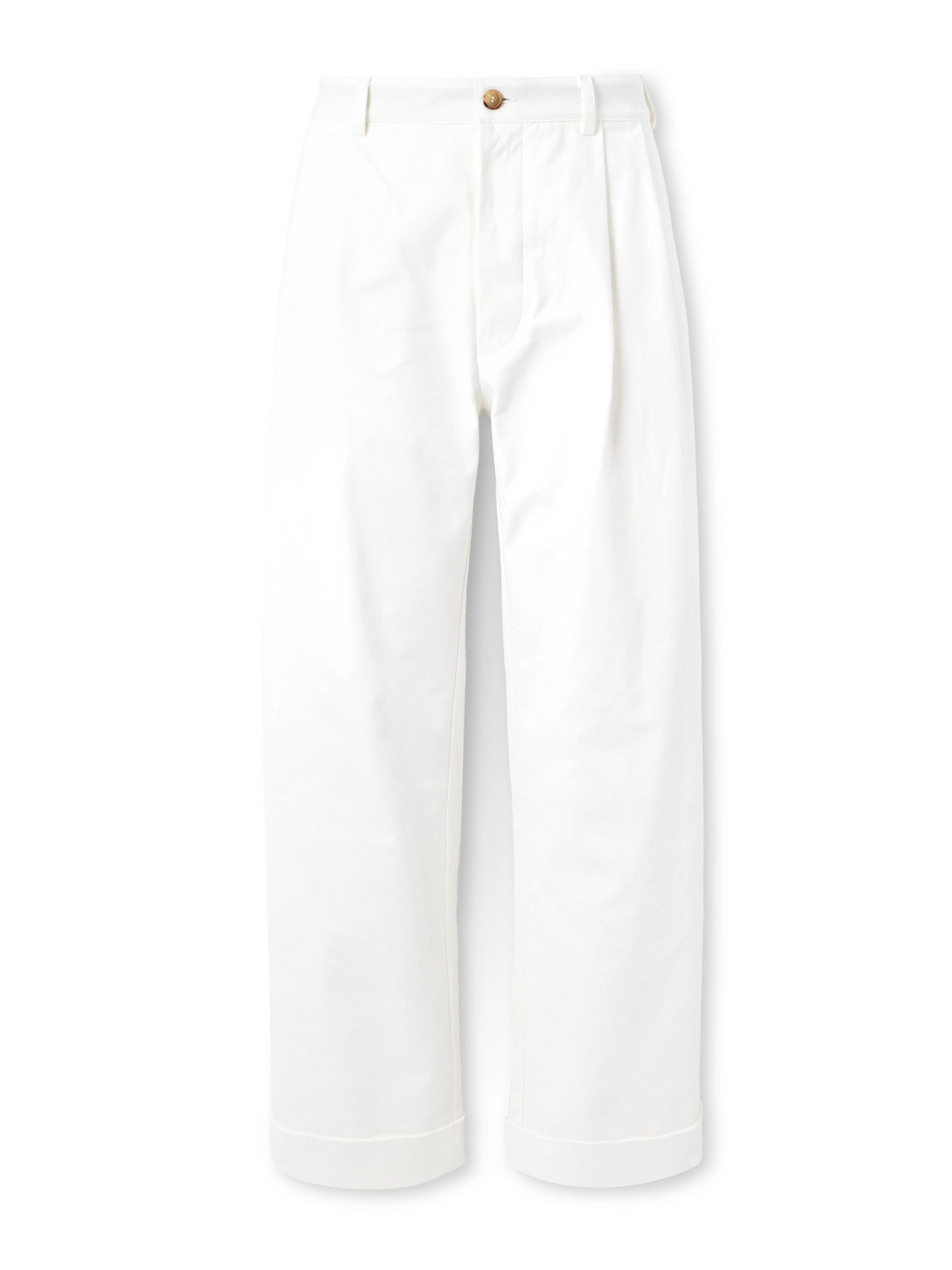 Marinaio Straight-Leg Pleated Cotton-Twill Chinos