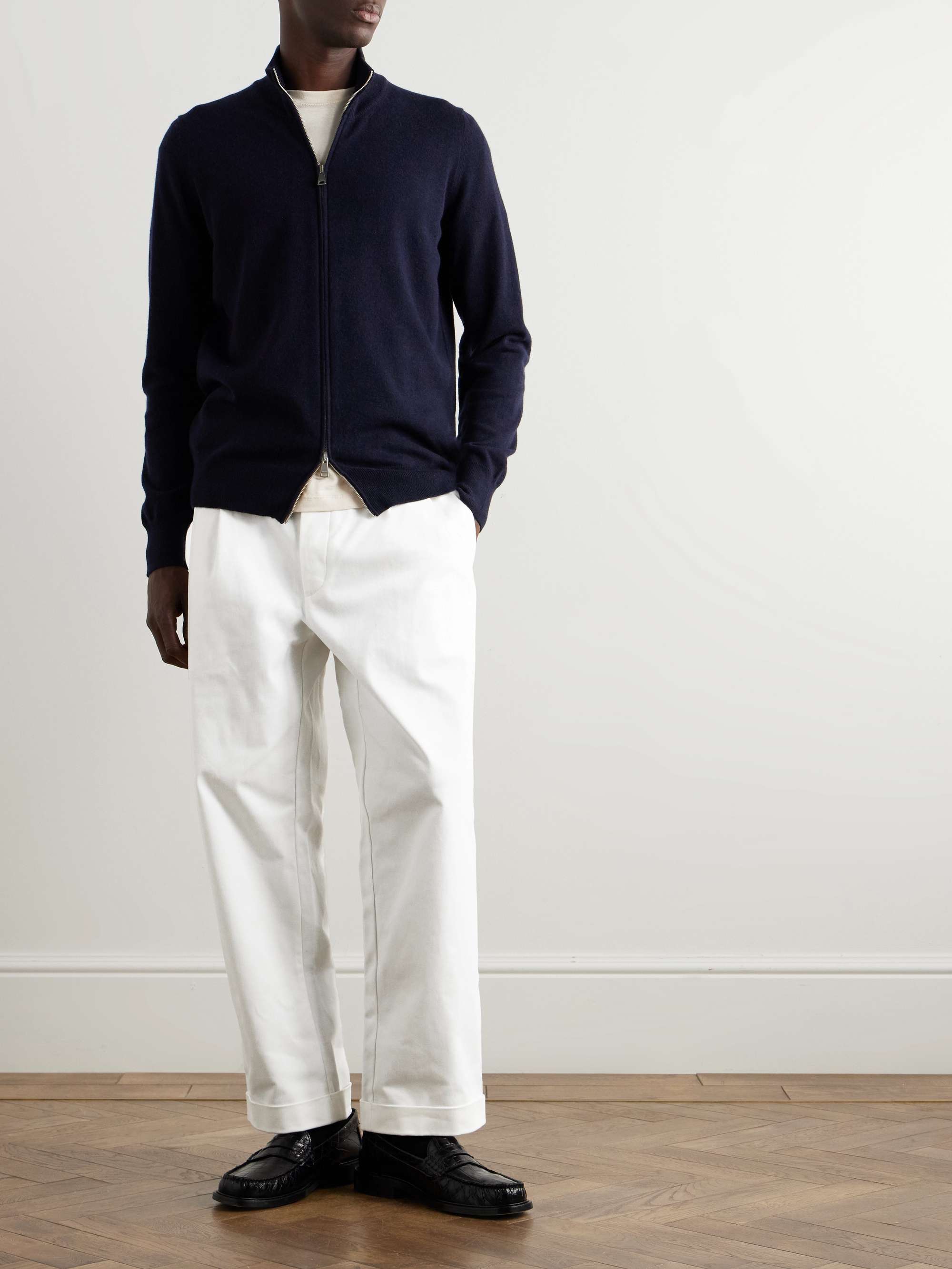 GHIAIA CASHMERE Cashmere Zip-Up Sweater