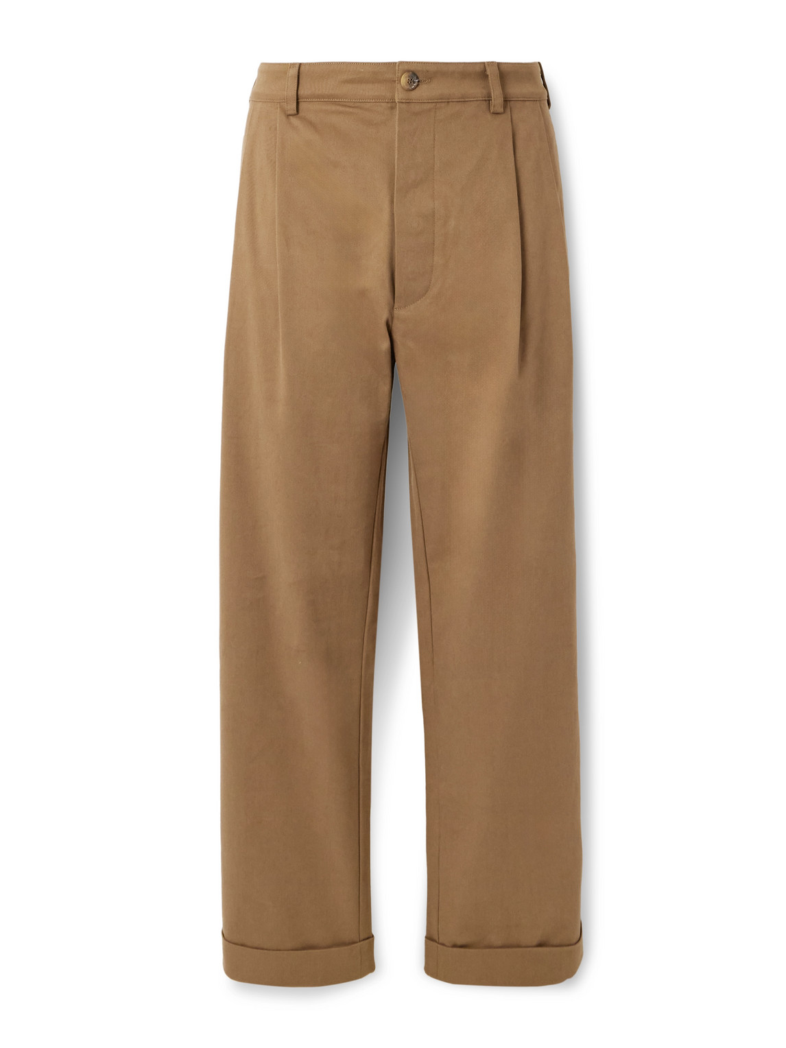 Marinaio Straight-Leg Pleated Cotton-Twill Chinos
