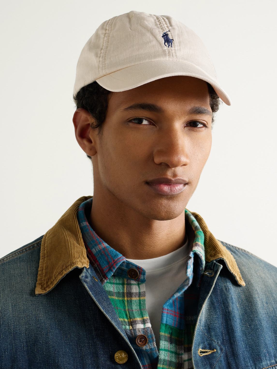 Polo Ralph Lauren Leather-trimmed Logo-embroidered Linen Baseball Cap In Neutrals