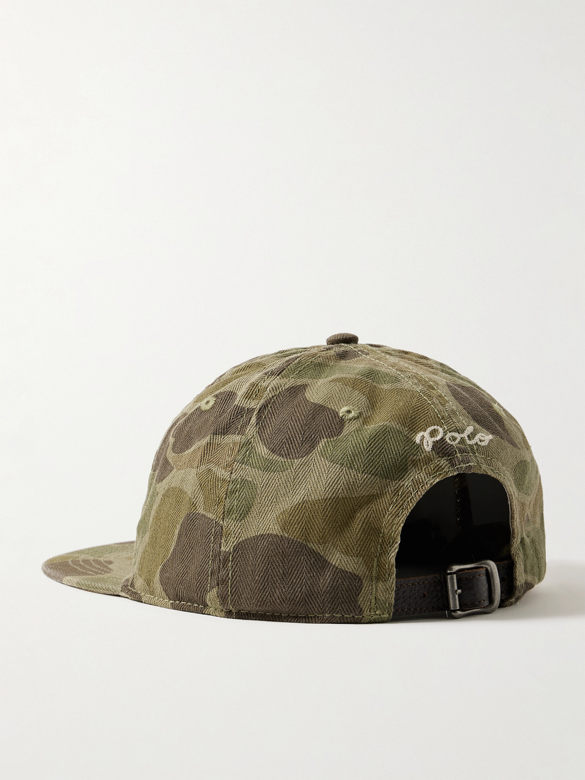 POLO RALPH LAUREN LOGO-APPLIQUÉD CAMOUFLAGE-PRINT HERRINGBONE COTTON BASEBALL CAP