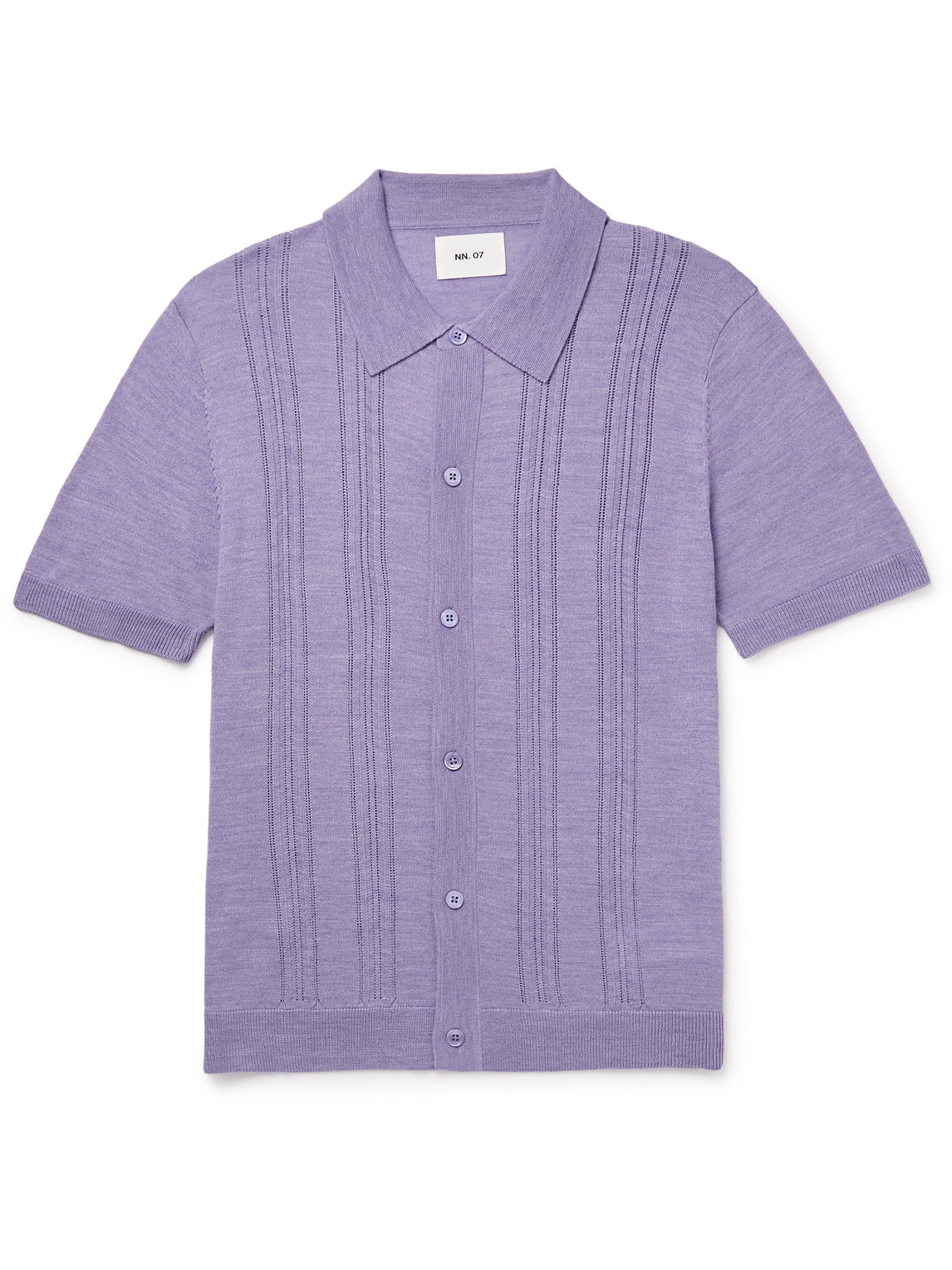 Thor 6584 Pointelle-Knit Wool-Blend Shirt