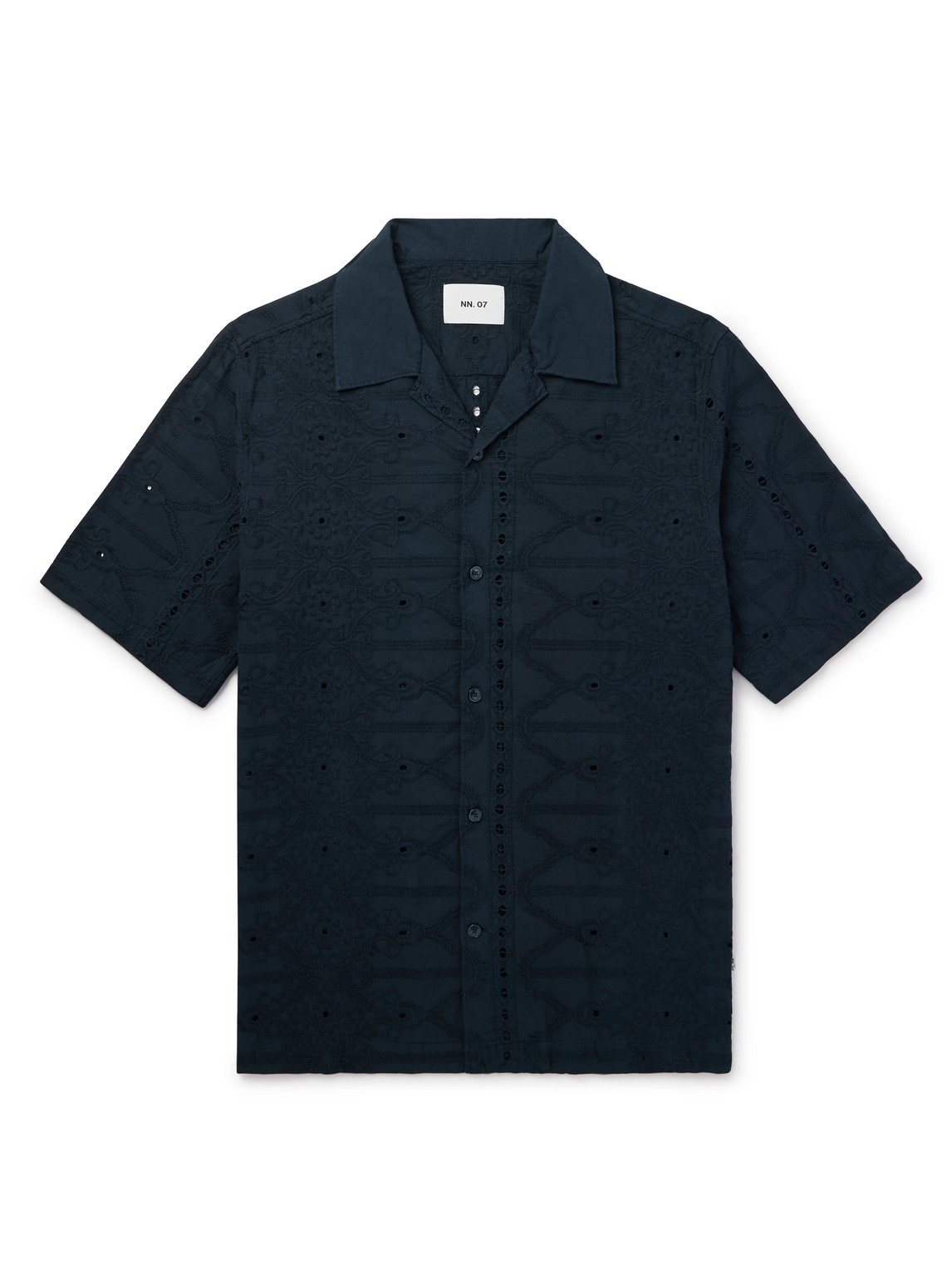 Julio 5392 Camp-Collar Broderie Anglaise Cotton Shirt