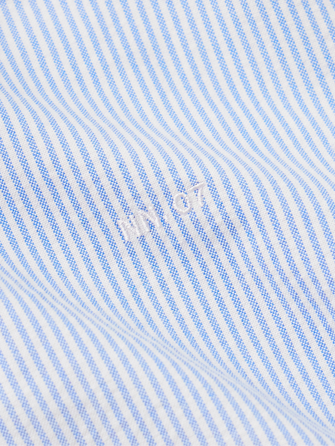 Colby 5910 Button-Down Collar Logo-Embroidered Striped Organic Cotton Shirt