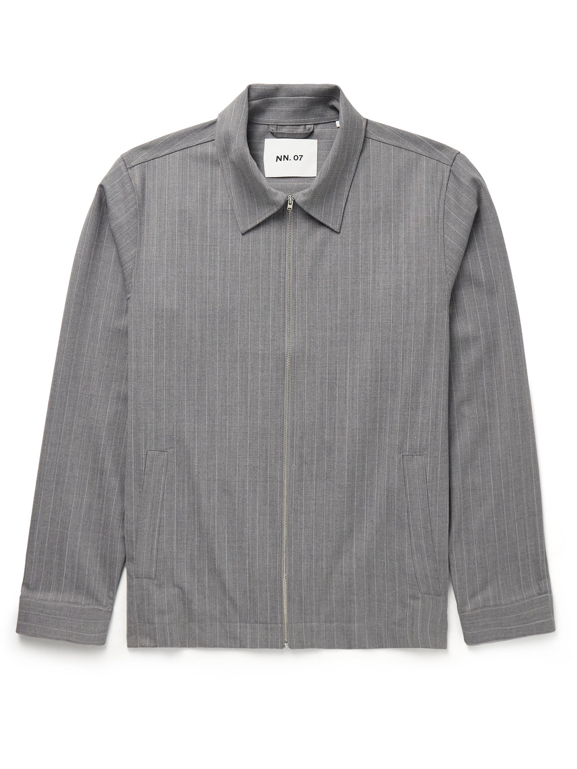 Nn07 Ivan 1088 Pinstriped Recycled Woven Jacket In Gray