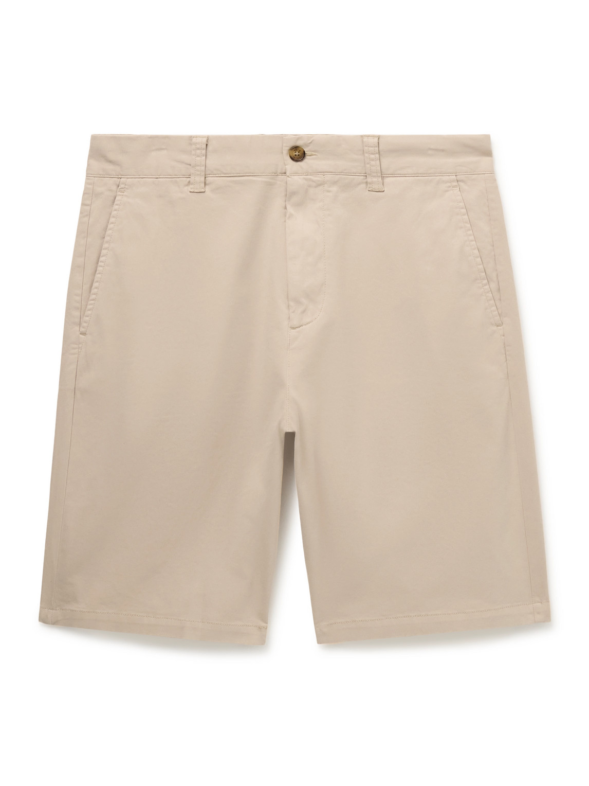 Nn07 Crown 1090 Straight-leg Organic Cotton-blend Twill Shorts In Neutrals