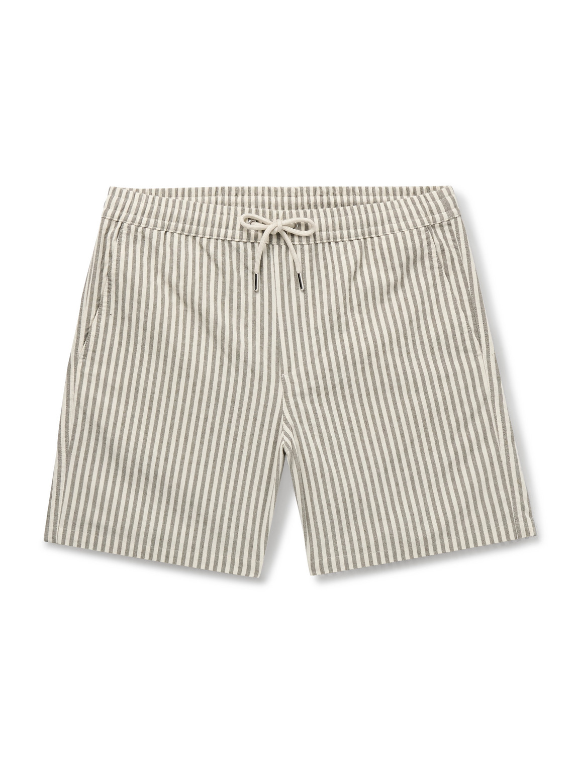 Nn07 Gregor Straight-leg Striped Cotton-blend Drawstring Shorts In Green