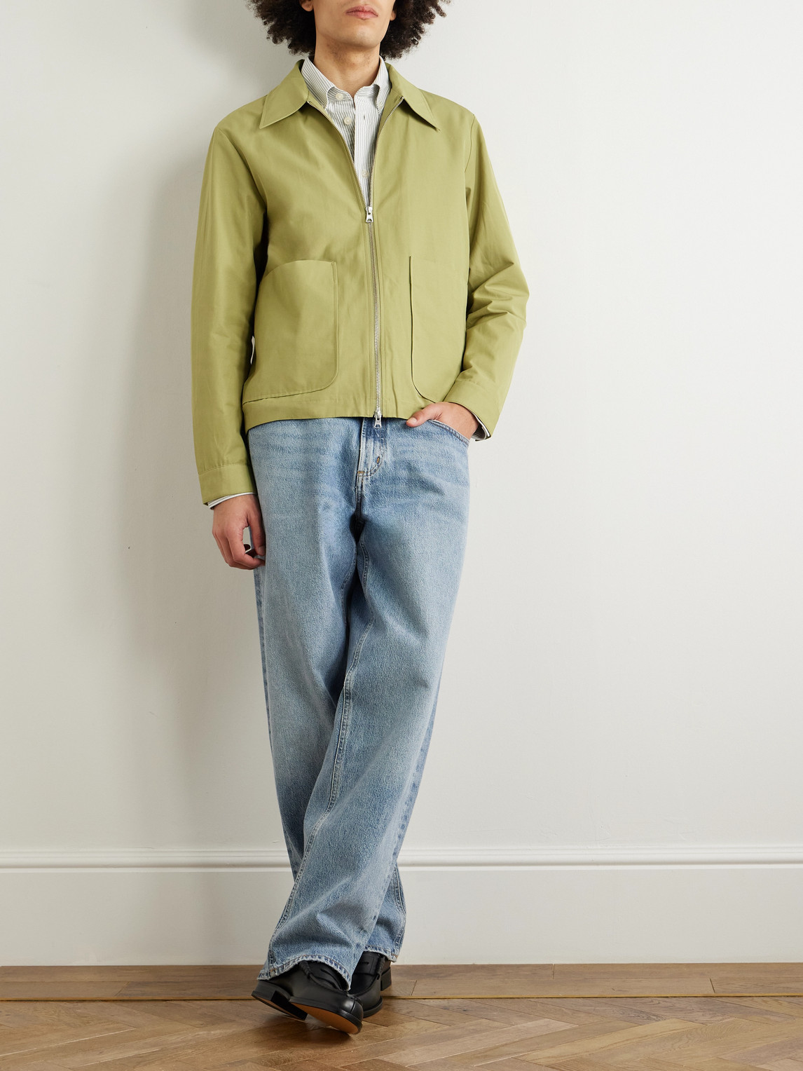 Shop Nn07 Gael Organic Cotton-blend Jacket In Green