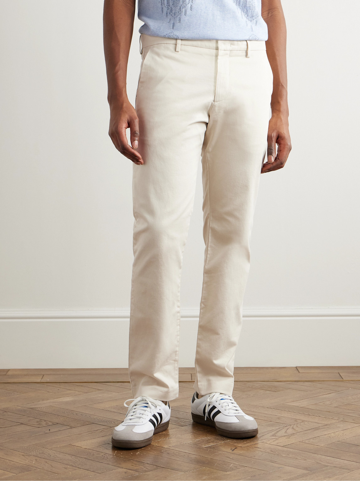 Nn07 Theo Tapered Stretch Organic Cotton-twill Chinos In Neutrals