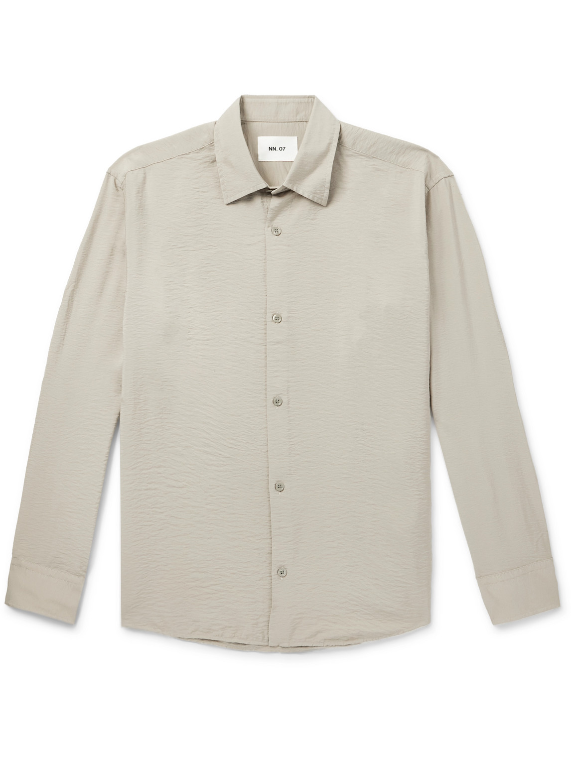 Nn07 Freddy 5971 Crinkled Modal-blend Shirt In Green
