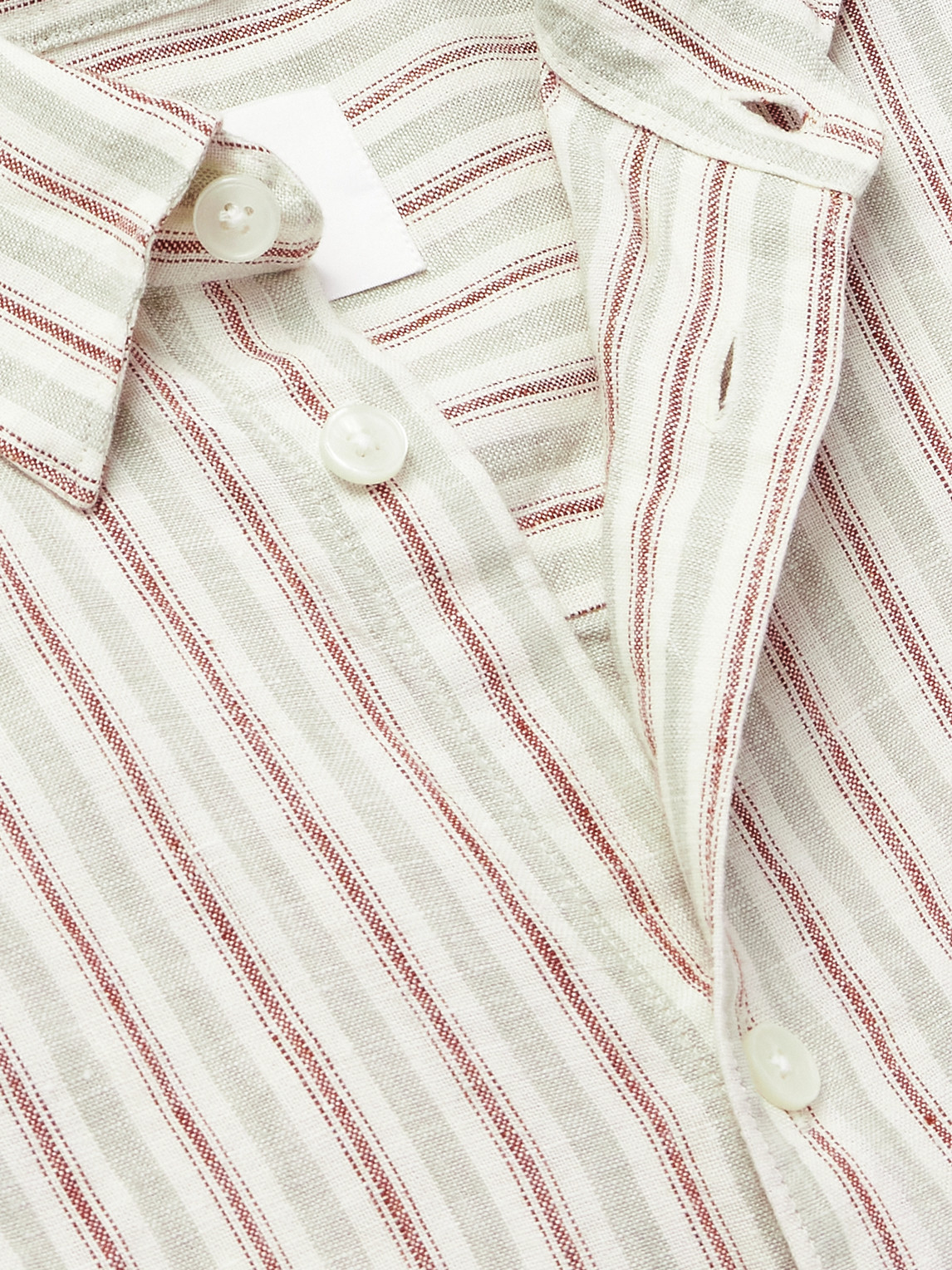 Nn07 Enzo 5728 Striped Linen Shirt In Neutrals