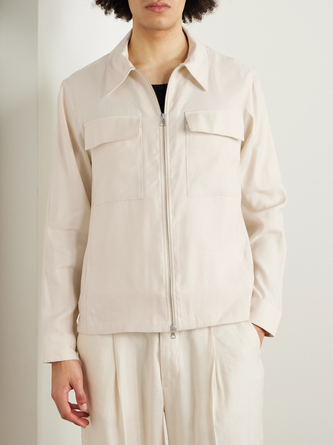 Nn07 Alban 1808 Lenzing™ Ecovero™ And Linen-blend Jacket In Neutrals